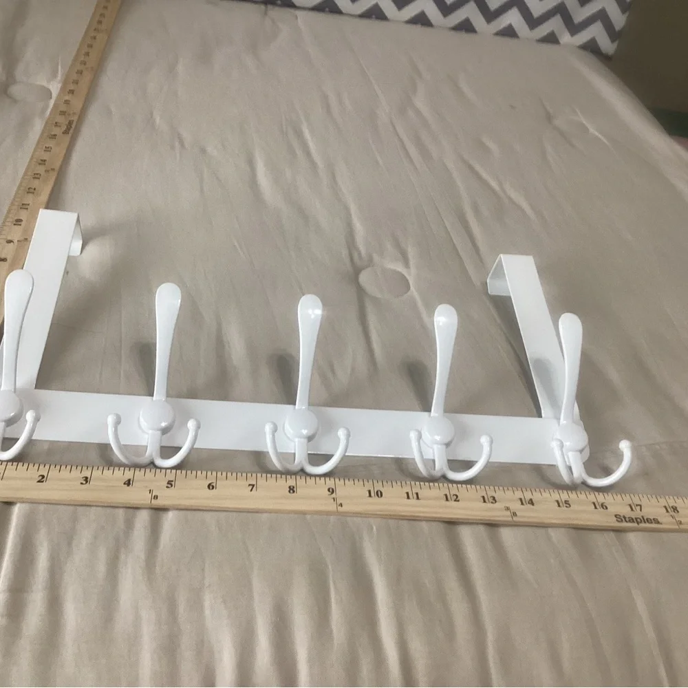 White Over-the-Door Hook Rack